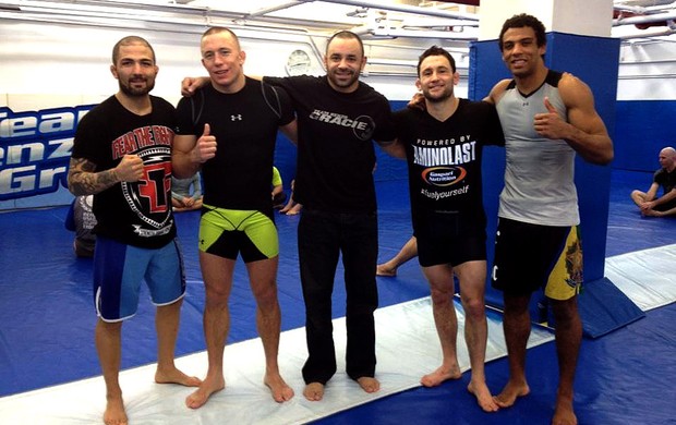 Edson Barboza, Frankie Edgar e Georges St-pierre treino MMA (Foto: Reprodução / Facebook)
