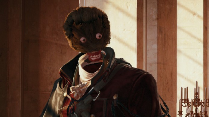 Bug do rosto faltando se tornou marca dos defeitos de Assassins Creed: Unity (Foto: WCCFTech)