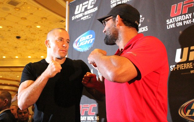 George Saint Pierre e Hendricks UFC Las Vegas (Foto: Evelyn Rodrigues)