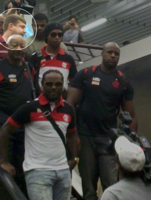 Flamengo Ronaldinho, Vagner Love e Luciano de Lima (ex-assessor love) (Foto: Richard Souza)