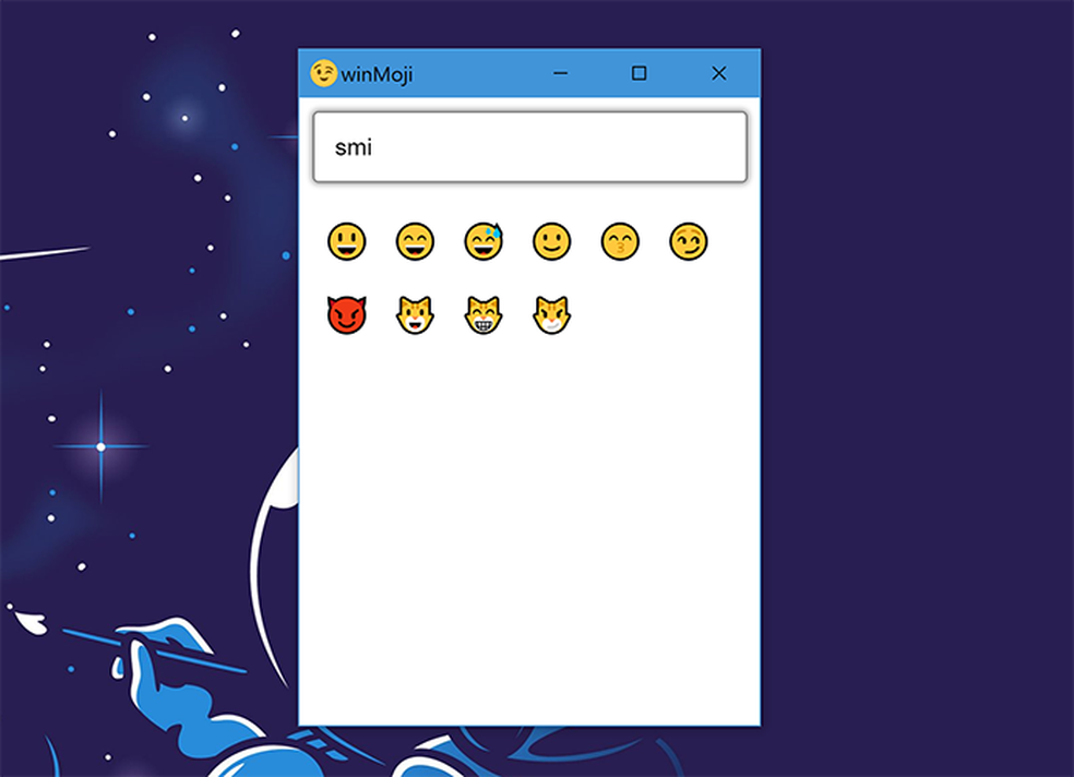 WinMoji traz função de pesquisa para achar emojis do Windows 10 (Foto: Reprodução/Elson de Souza)