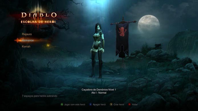 Gerencie os personagens no menu (Foto: Reprodução/Murilo Molina)