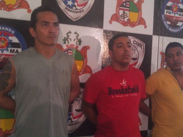 Trio preso em Mossoró (RN) foi apresentado nesta segunda-feira (Foto: G1 Maranhão) Trio preso em Mossoró (RN) foi apresentado nesta segunda-feira (Foto: G1 Maranhão)