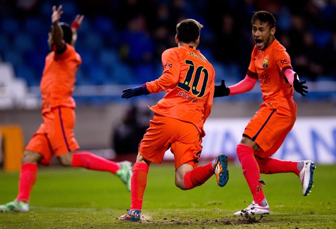 Messi e Neymar La Coruña x Barcelona (Foto: Getty Images)