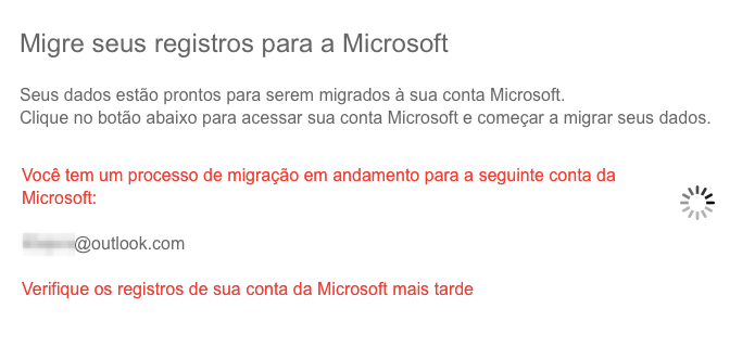 Migrando dados para uma conta Microsoft (Foto: Reprodução/Helito Bijora)