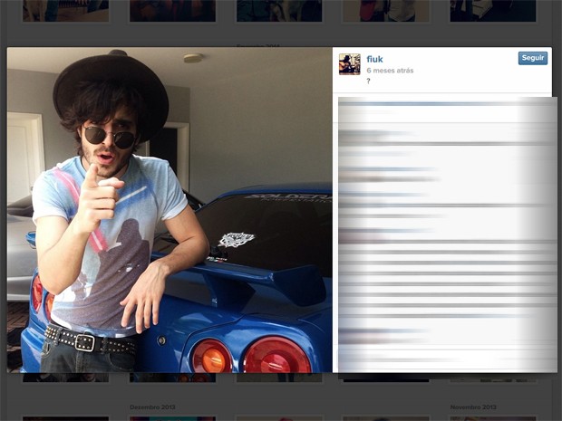 Fiuk posa ao lado de seu carro em foto de janeiro deste ano (Foto: Reprodução/Instagram)