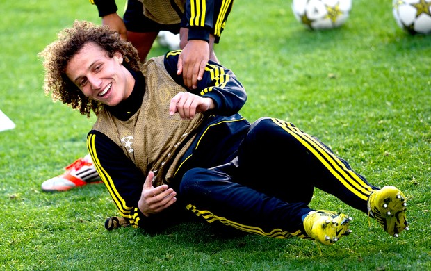 David Luiz no treino do Chelsea (Foto: AP)