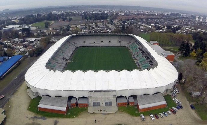 Estádio Germán Becker, em Temuco - Copa América do Chile (Foto: AP)