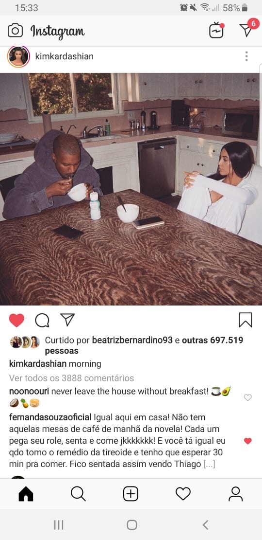 Café da manhã dos Kardashian-West (Foto: Reprodução/Instagram)