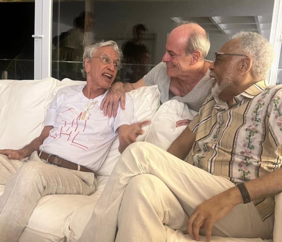 Caetano Veloso, Ney Matogrosso e Gilberto Gil — Foto: Redes sociais