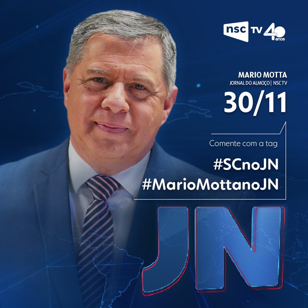 Mário Motta será o segundo representante da NSC TV na bancada do JN — Foto: NSC TV/Divulgação