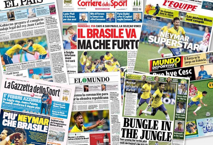 capas Jornais pelo mundo estreia brasil e croácia copa do mundo (Foto: Reprodução)
