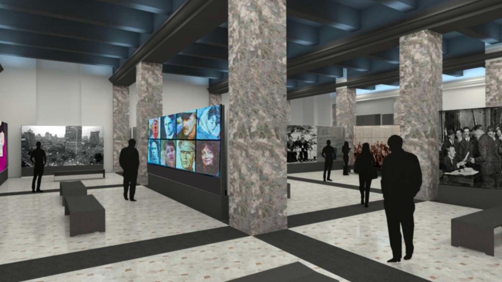 Ilustração mostra como deve ficar o futuro Museu da Cidadania e dos Direitos Humanos, na Galeria Prestes Maia, centro da cidade de São Paulo — Foto: Prefeitura de São Paulo/Divulgação