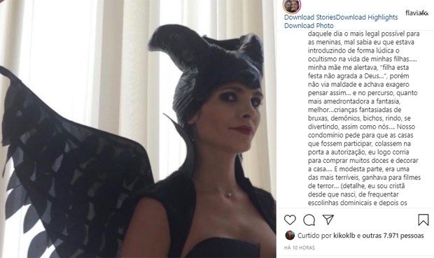 Flávia Camargo explica por que não comemora mais o Halloween (Foto: Reprodução/Instagram)