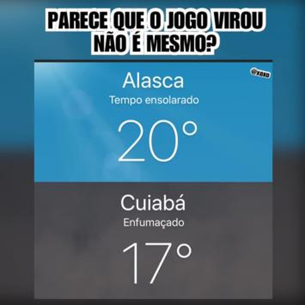 Meme brinca com mudança da temperatura na capital — Foto: Reprodução