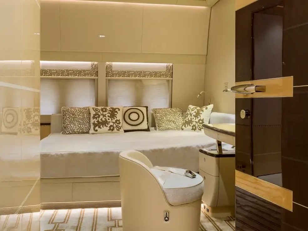 Quarto de maior jato particular em atividade — Foto: Divulgação/Cabinet Alberto Pinto