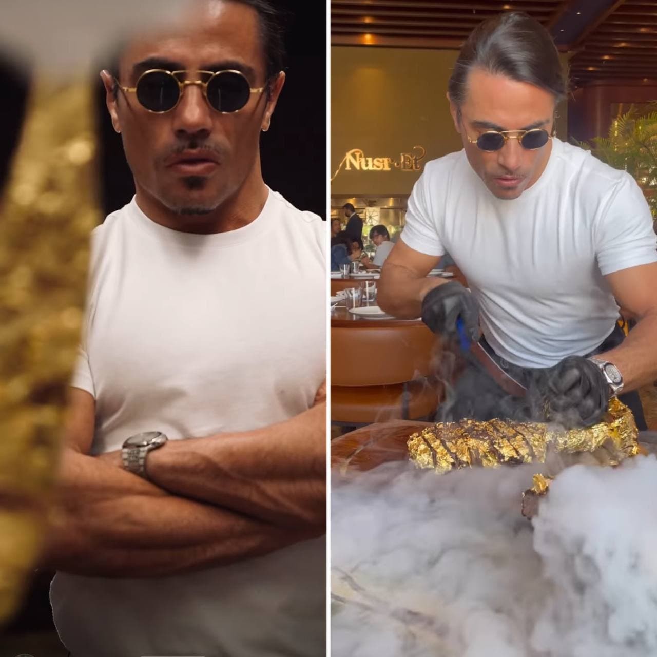 Chef Salt Bae oferece bife coberto de ouro por R$9 mil em restaurante (Foto: Reprodução / Instagram)