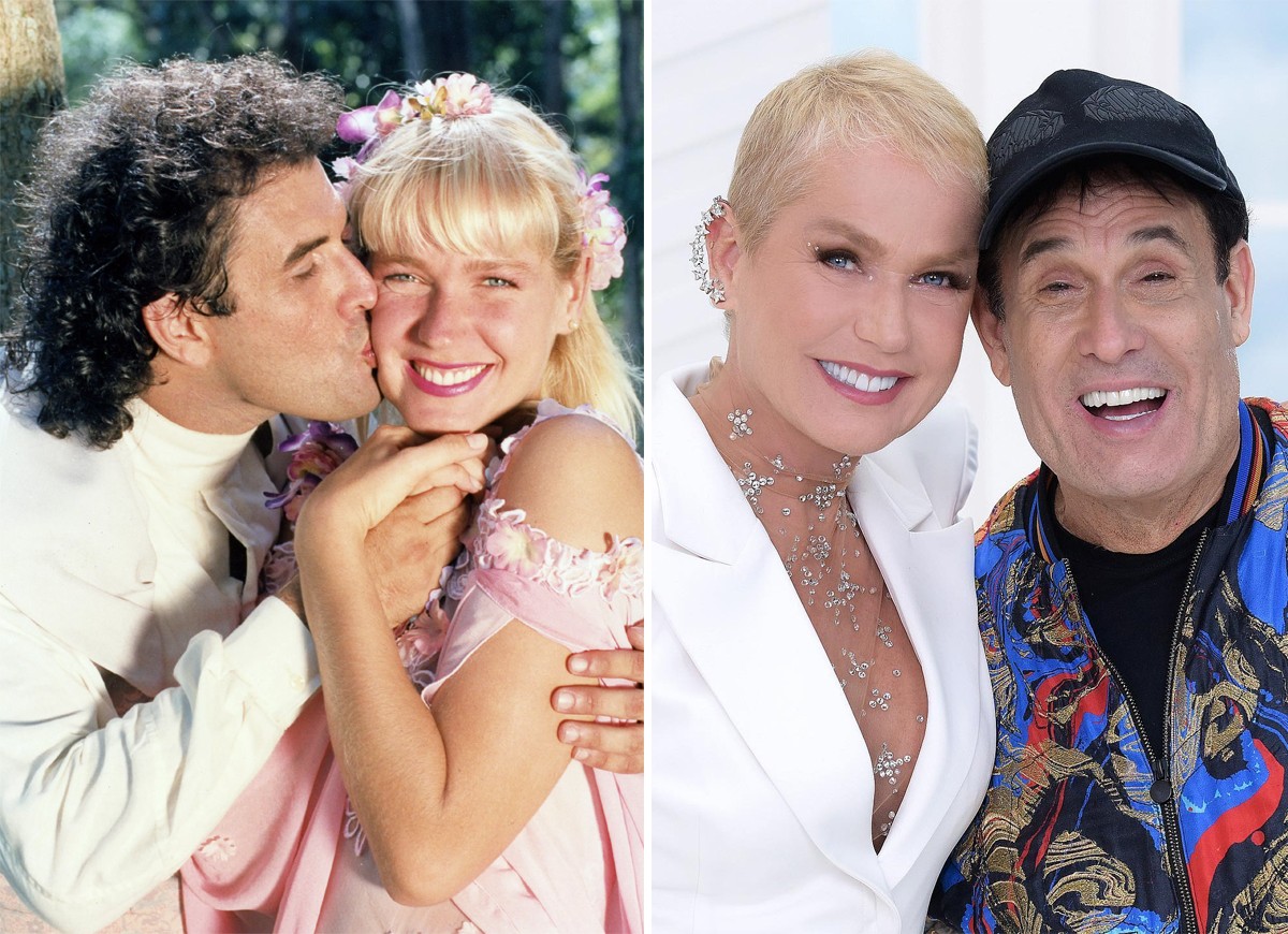Xuxa e Sérgio Mallandro em Lua de Cristal (1990) e em Mallandro: O Errado que Deu Certo (2022) (Foto: Xicão Jones e Blad Meneghel)