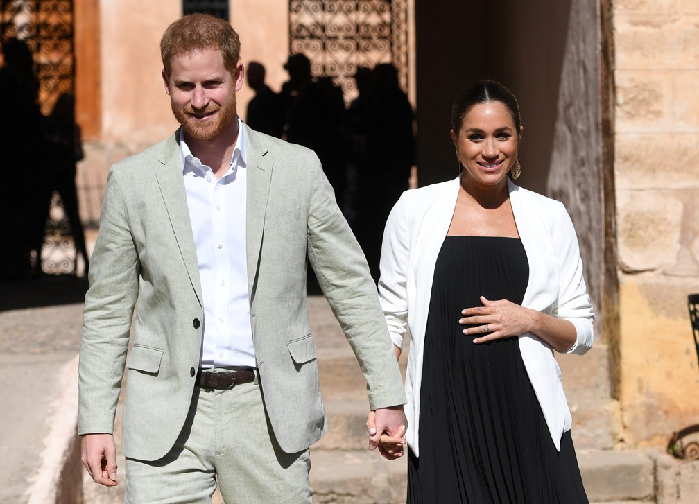 O príncipe Harry e Meghan Markle esperam um bebê para este outono (primavera do Reino Unido). — Foto: Facundo Arrizabalaga/Pool via Reuters