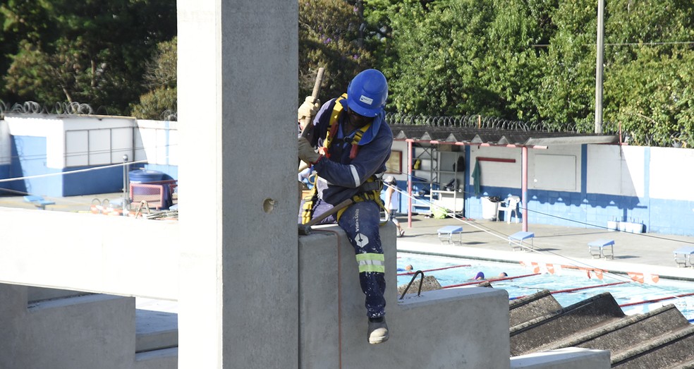 Arquibancada Da Piscina Do Bolao Obra Esta 60 Concluida Em Jundiai Noticias De Jundiai G1