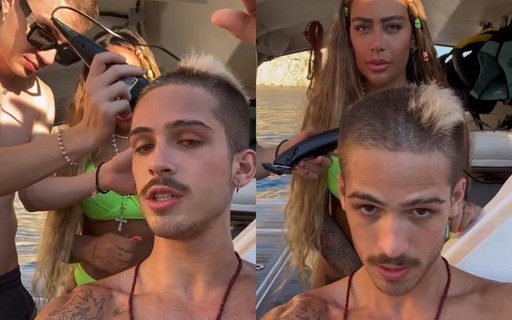 Em Ibiza, Rafaella Santos e Leo Picon raspam cabelo de João Guilherme