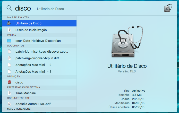 Abra o Utilitário de disco do OS X (Foto: Reprodução/Helito Bijora) 