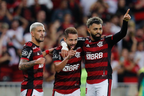 Arrascaeta, Everton Ribeiro e Gabigol: esperança de muitos gols para o Mengão na partida contra o Goiás (Foto: Gilvan de Souza/Flamengo)