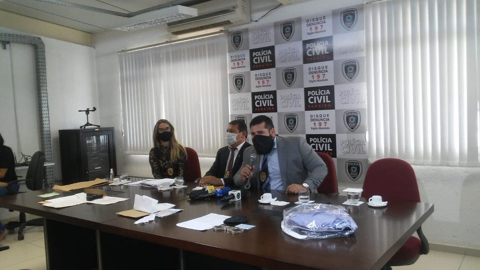 Detalhes sobre a morte de Expedito Pereira foram apresentados pela Polícia Civil em coletiva nesta quinta-feira — Foto: Sílvia Torres/TV Cabo Branco