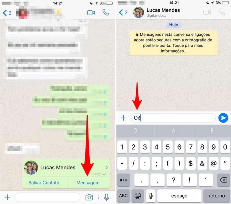 Versões para iPhone e Android do WhatsApp permitem criar chats consigo próprio  (Foto: Reprodução/Lucas Mendes)