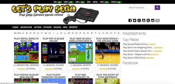 O Lets Play Sega te permite jogar games originais e hackeados (Foto: Reprodução/Felipe Vinha)