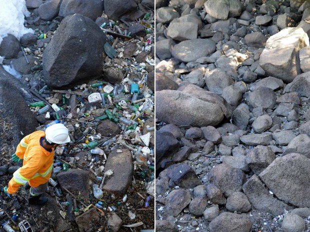 Foram recolhidas mais de 13 toneladas de lixo no rio Tietê (Foto: Divulgação/Secretaria de Meio Ambiente)