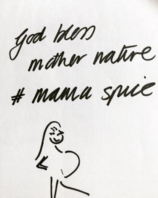 Desenho em que Geri anunciou a segunda gravidez (Foto: Reprodução instagram)