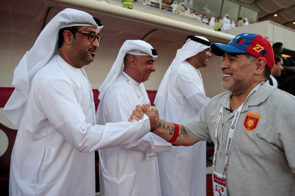 Diego Maradona Al Fujairah x Khor Fakkan Arabian Gulf League  (Foto: Christopher Pike / Reuters)