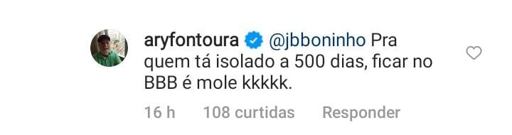 Ary Fontoura brinca sobre convite de Boninho (Foto: Reprodução / Instagram)