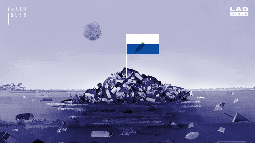 Ilustração do abaixo-assinado para o reconhecimento da ilha de lixo (Foto: Divulgação/LadBible)