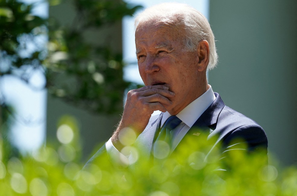 Presidente dos EUA, Joe Biden, em evento no jardim da Casa Branca, em 9 de maio de 2022 — Foto: Reuters