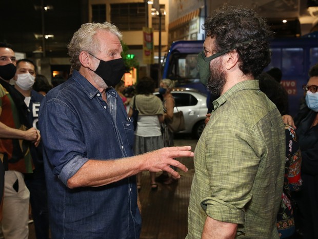 Jonas Bloch e Caco Ciocler na sessão do filme Ato, no Festival do Rio 2021 (Foto: Roberto Filho/Brazil News)