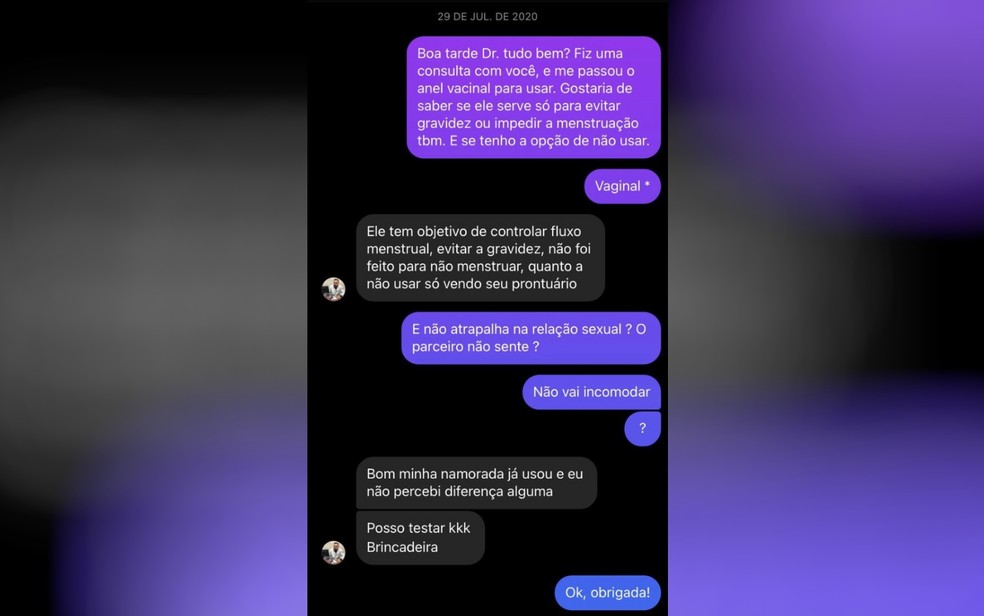 Mensagem mostraria ginecologista Nicodemos Júnior fazendo insinuação sexual a paciente — Foto: Polícia Civil/Divulgação