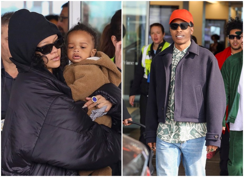 Rihanna e ASAP Rocky com o filho em Milão