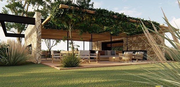 Projeto de arquitetura do arquiteto Duda Porto para a principal do Rancho da Montanha de Bruno Gagliasso e Giovanna Ewbank (Foto: Reprodução / Instagram)
