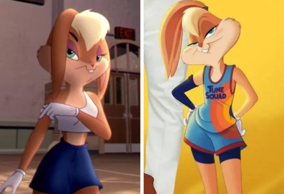 Lola Bunny em Space Jam: O Jogo do Século (1996) e em Space Jam: O Novo Legado (2021) (Foto: reprodução; divulgação)
