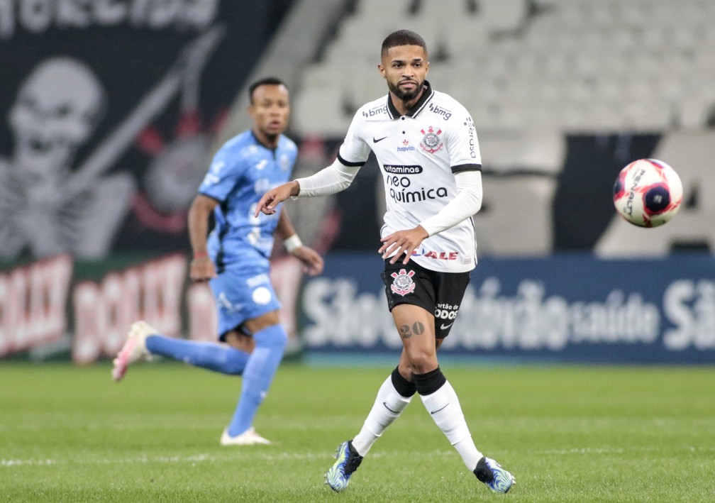 Vitinho foi um dos garotos titulares em Corinthians x São Bento — Foto: Rodrigo Coca/Ag. Corinthians