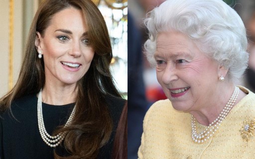 Kate Middleton usa colar da rainha Elizabeth II em evento no Palácio de Buckingham