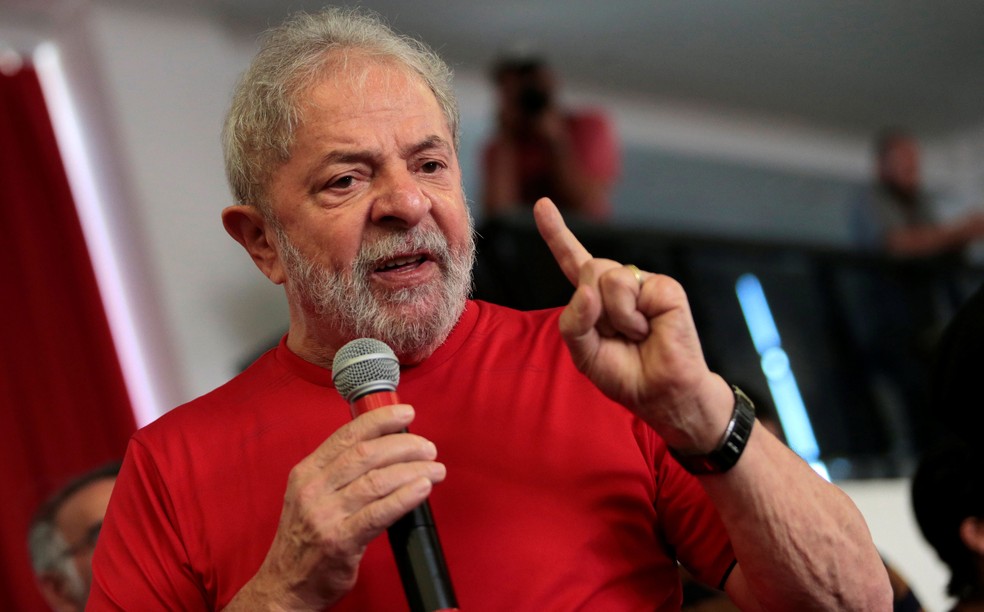Lula discursa no sindicato dos Metalúrgicos de São Bernardo sobre julgamento do triplex do Guarujá (Foto: Leonardo Benassatto/Reuters)