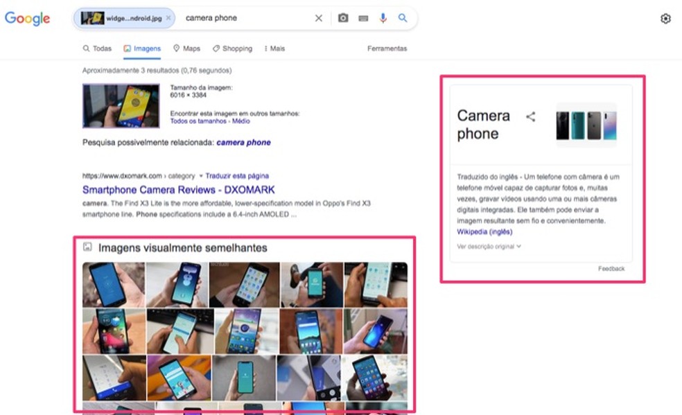 Como pesquisar no Google por imagem? Resultados variam entre objetos encontrados e fotos semelhantes — Foto: Reprodução/Marvin Costa