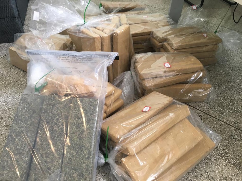 Polícia apreendeu mais de 170 quilos de droga  — Foto: João Alberto Pedrini/G1
