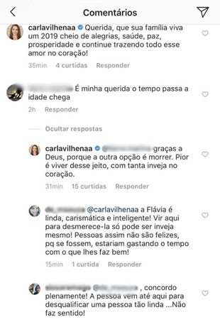 Carla Vilhena defende Flávia Freire após colega receber crítica por aparência (Foto: Reprodução)
