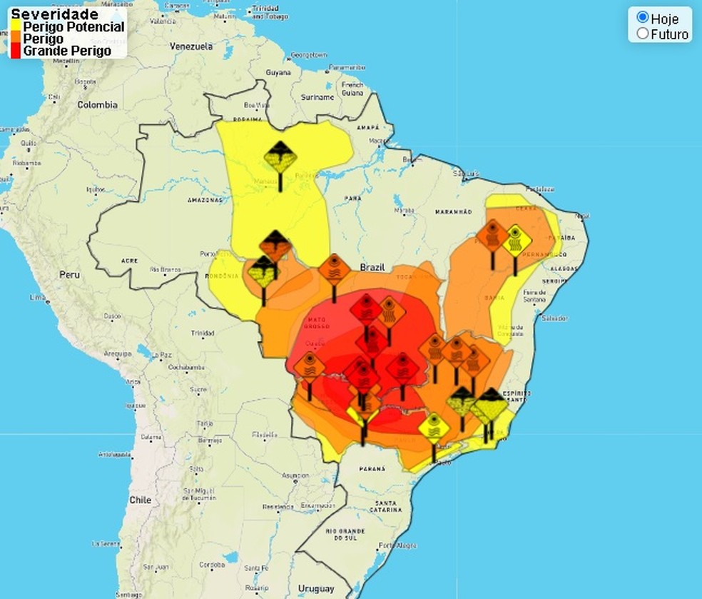 Mato Grosso passa por severa onda de calor — Foto: Inmet