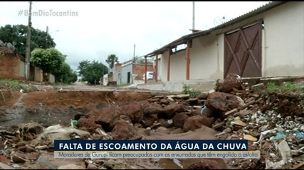Chuvas em Gurupi abrem crateras no asfalto em bairro de Gurupi