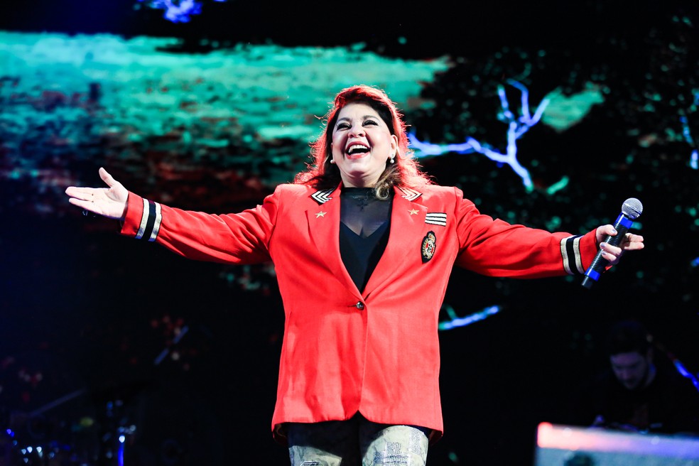 Roberta Miranda durante apresentação em Campo Grande — Foto: Marithê do Céu